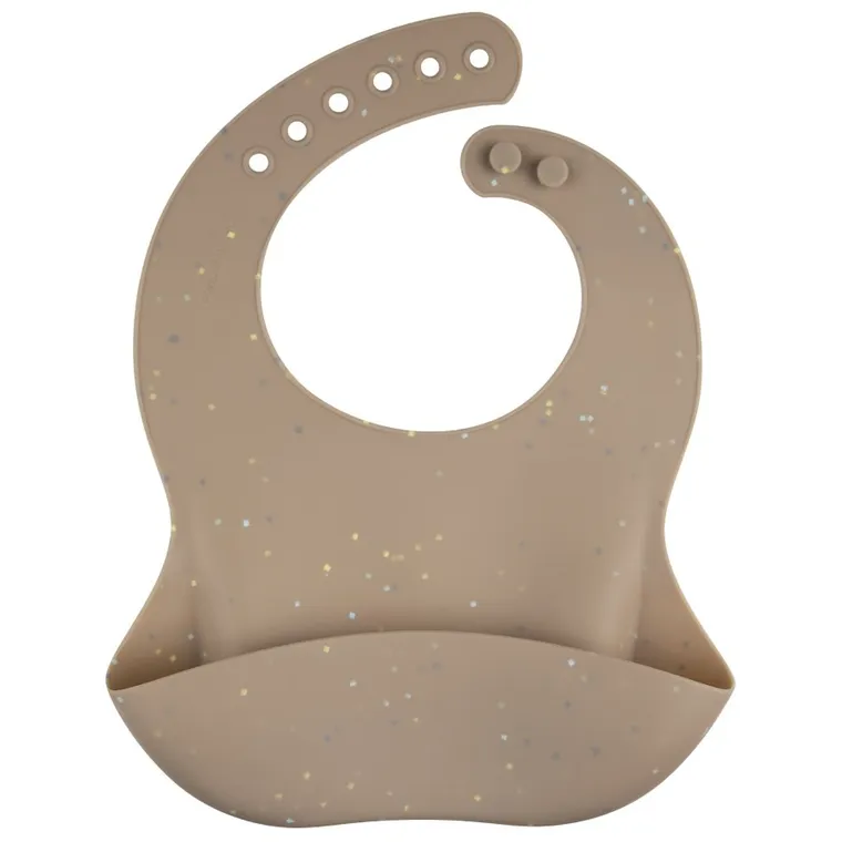 Canpol babies, Dots, baveta din silicon cu buzunar, bej