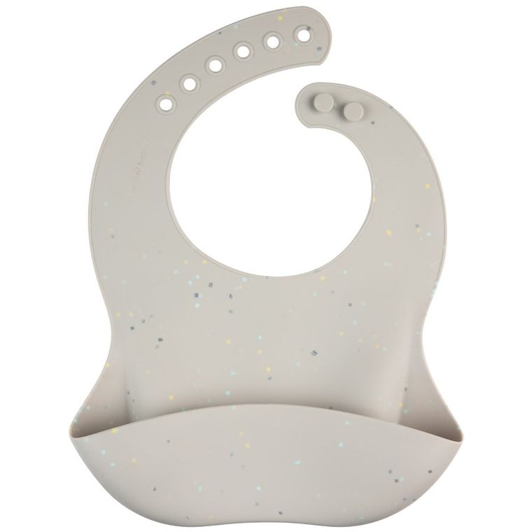 Canpol babies, Dots, baveta din silicon cu buzunar, gri