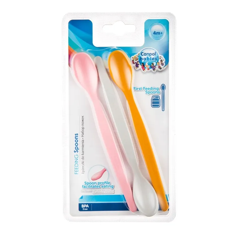 Canpol babies, prima mea lingurita, roz, 3 buc.