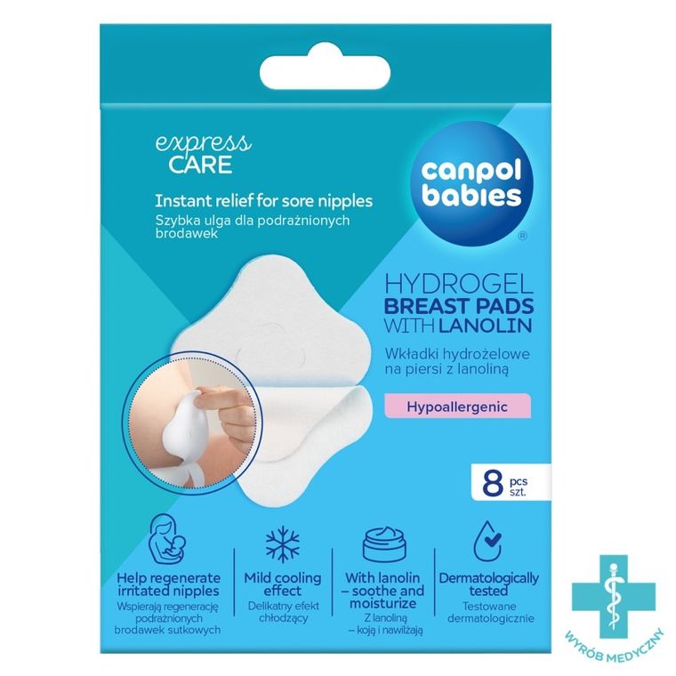 Canpol babies, tampoane hidrogel pentru sani cu lanolina, 8 buc.