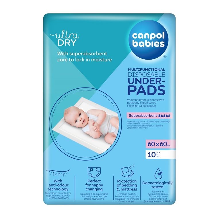 Canpol babies, tampoane sanitare multifunctionale, 60-60 cm, 10 buc.