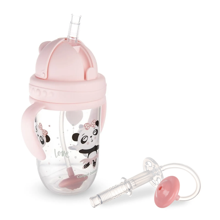 Canpol, canita anti-varsare cu pai + paie de rezerva, roz