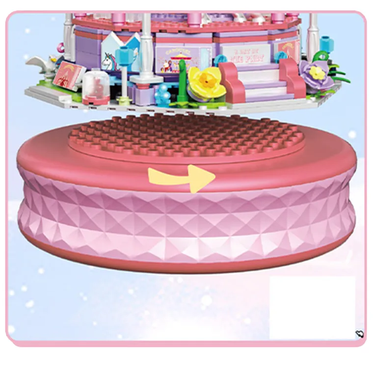 Carousel, piese de asamblare si cutie muzicala, carusel caluti, 591 elemente