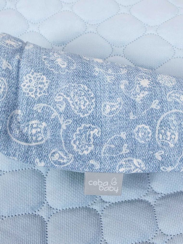 Ceba Baby, patura cu perna pentru bebelusi, albastru deschis, 75-100 cm