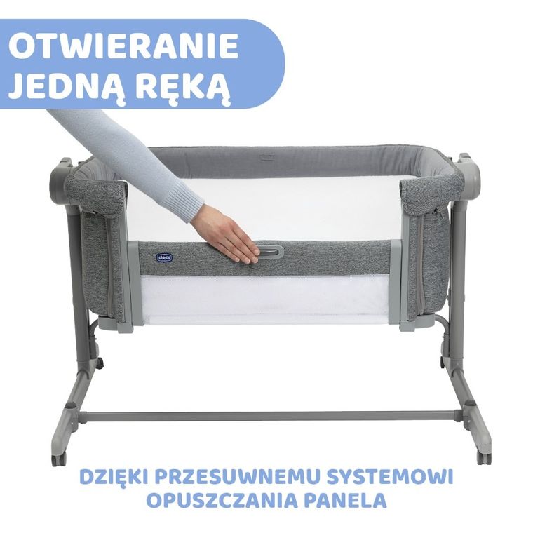 Chicco, Co-Sleeping Next2me, Magic Evo, patut atasabil, Dark Grey