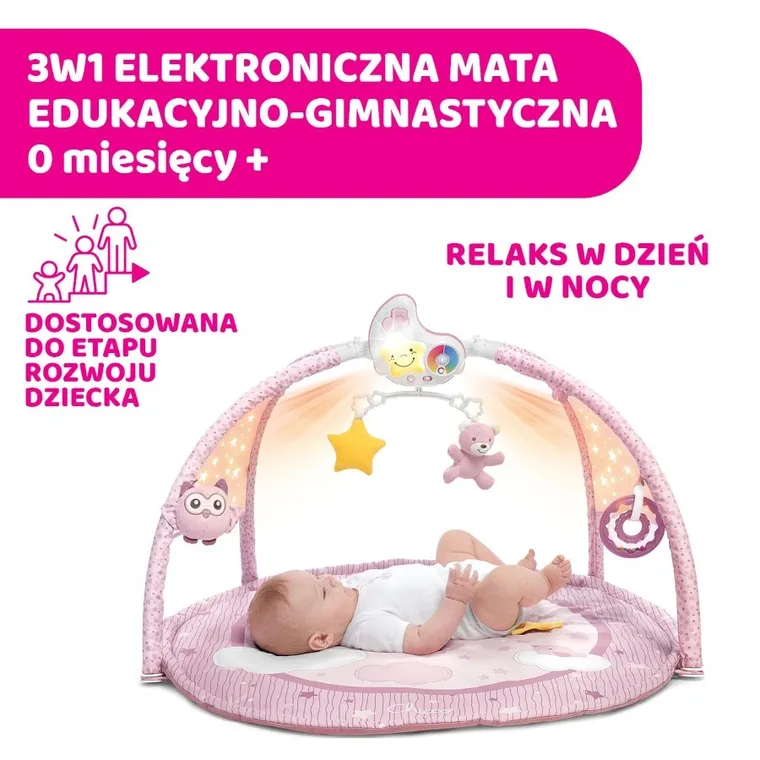 Chicco, First Dreams, Enjoy colors, covoras pentru copii, 3 in 1, roz