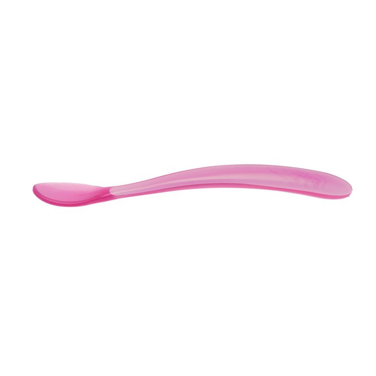 Chicco, lingura moale din silicon, 6 luni+, roz, 2 buc.