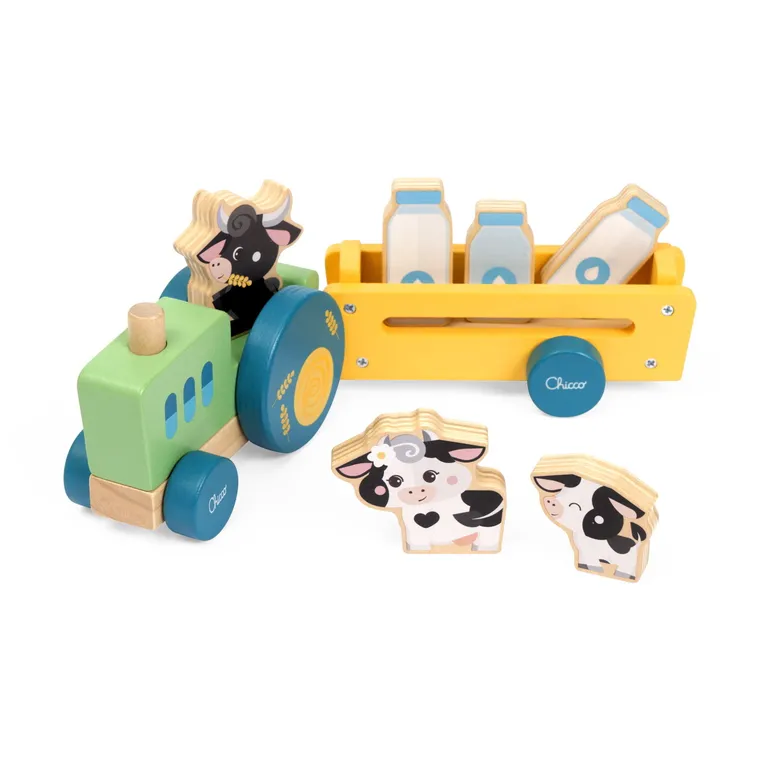 Chicco, My Wood Friends, tractor agricol din lemn