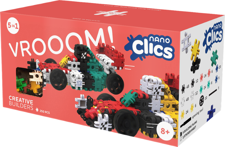 Clics Toys, Nano Clics, Creative Builders, set de constructie 5 in 1, 250 piese