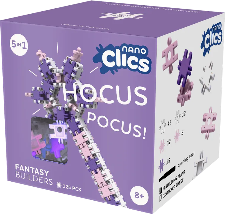 Clics Toys, Nano Clics, Fantasy Builders, set de constructie 5 in 1, 125 piese