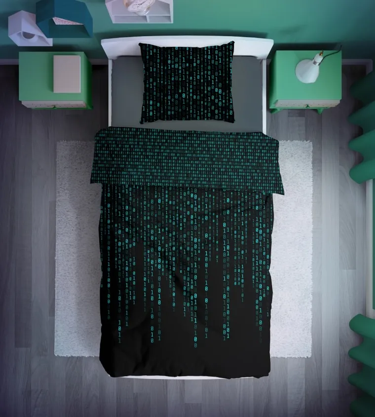 Code, set lenjerie de pat single, Fluo, 160-200 cm