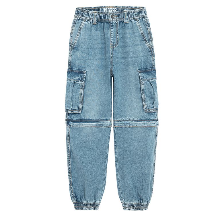 Cool Club, Blugi pentru baieti, croiala jogger, picioare detasabile, albastru