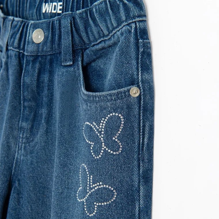 Cool Club, Blugi pentru fete, wide, albastru