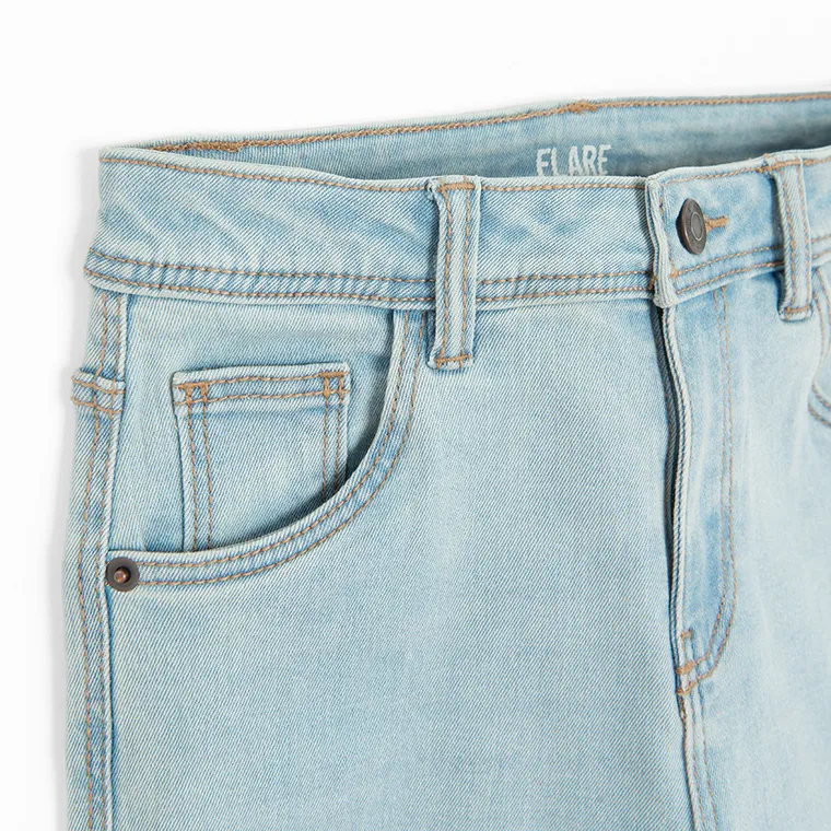 Cool Club, Blugi reglabili pentru fete, croiala flare, albastru