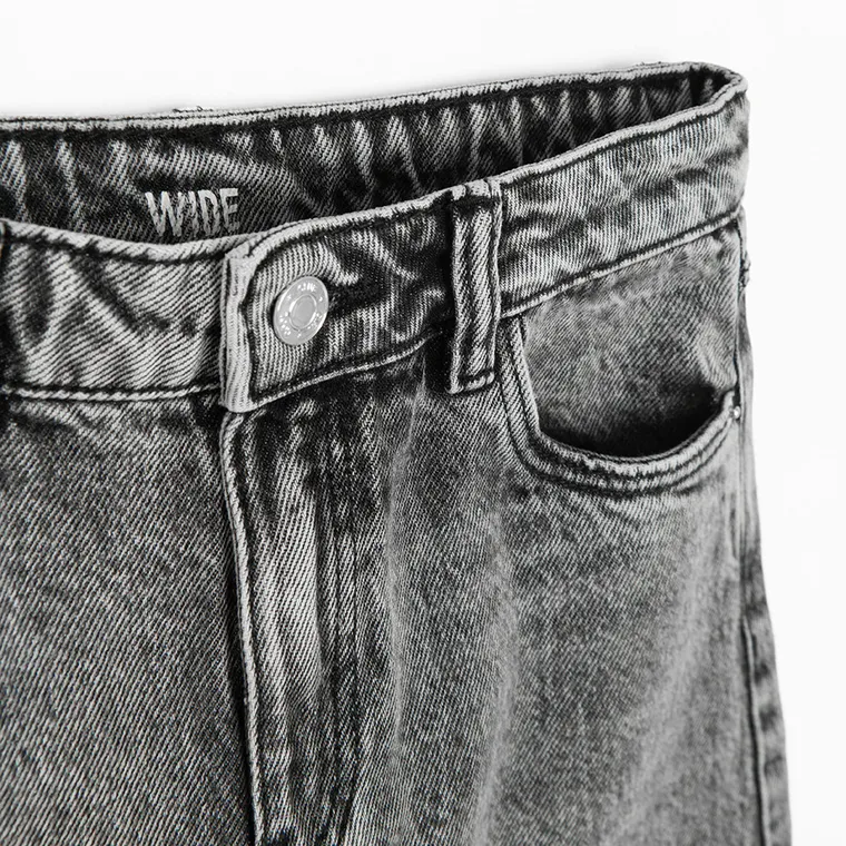 Cool Club, Blugi reglabili pentru fete, croiala wide leg, gri