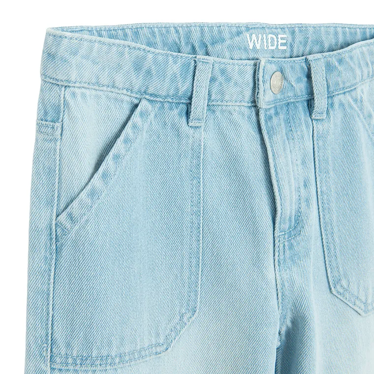 Cool Club, Blugi reglabili pentru fete, wide leg, albastru