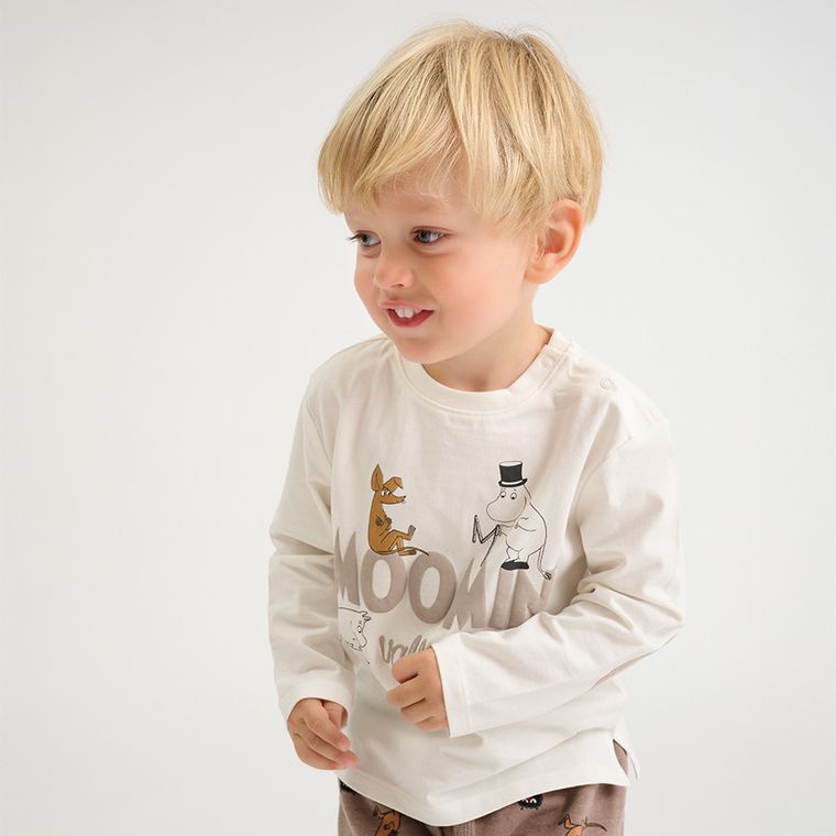 Cool Club, Bluza cu maneca lunga pentru baieti, alb, Imprimeu Moomins