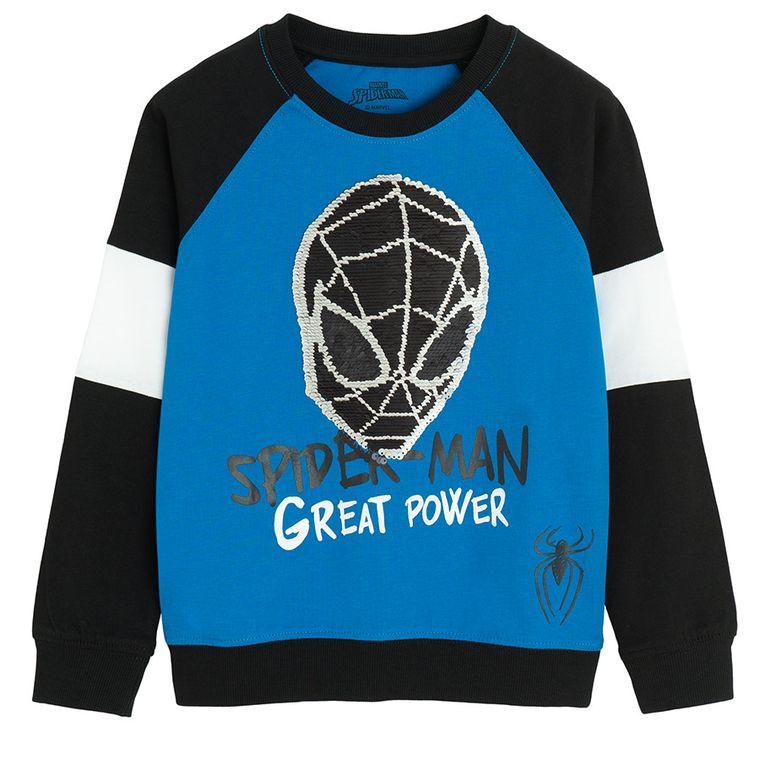 Cool Club, Bluza cu maneca lunga pentru baieti, albastru, imprimeu Spider-Man