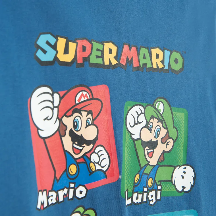 Cool Club, Bluza cu maneca lunga pentru baieti, albastru, imprimeu Super Mario
