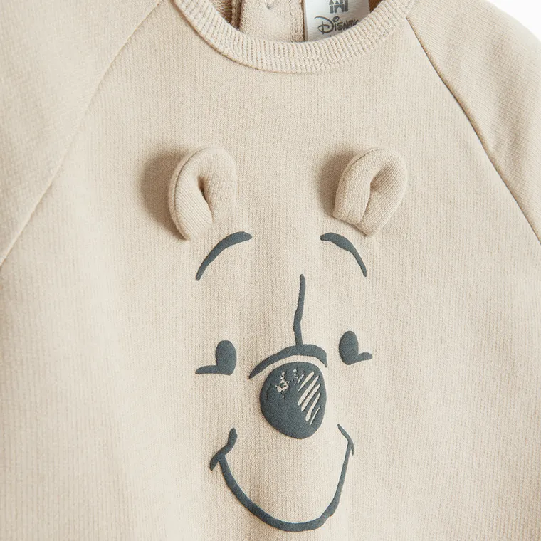 Cool Club, Bluza cu maneca lunga pentru baieti, bej, imprimeu Winnie the Pooh