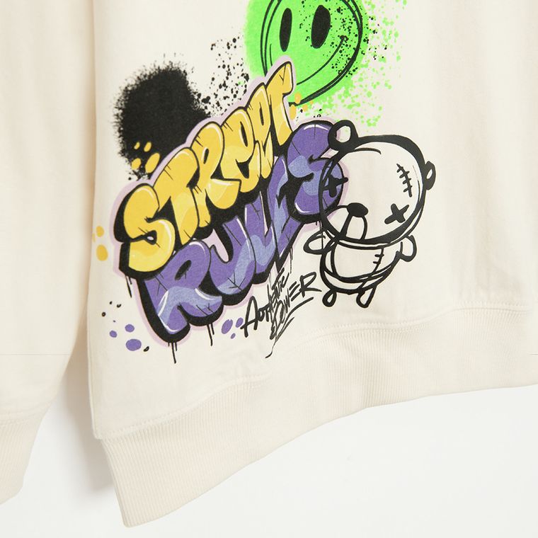 Cool Club, Bluza cu maneca lunga pentru baieti, ecru