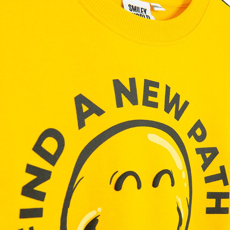 Cool Club, Bluza cu maneca lunga pentru baieti, galben, imprimeu SmileWorld