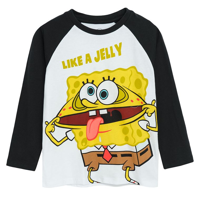 Cool Club, Bluza cu maneca lunga pentru baieti, mix, imprimeu SpongeBob, set, 2 buc.