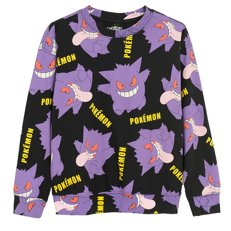 Cool Club, Bluza cu maneca lunga pentru baieti, negru, imprimeu Pokemon
