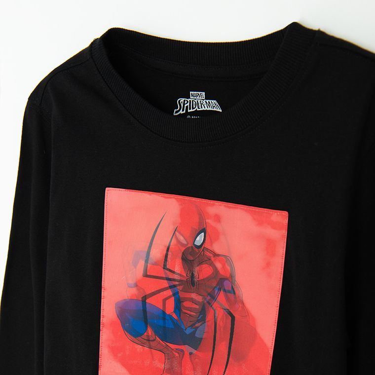 Cool Club, Bluza cu maneca lunga pentru baieti, negru, imprimeu Spider-Man