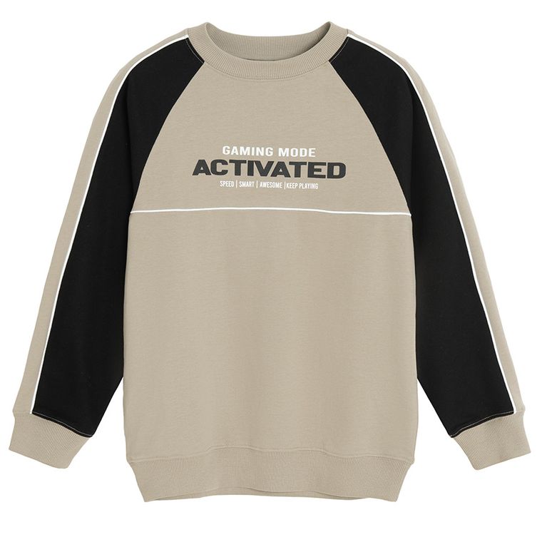 Cool Club, Bluza cu maneca lunga pentru baieti, oversize, bej