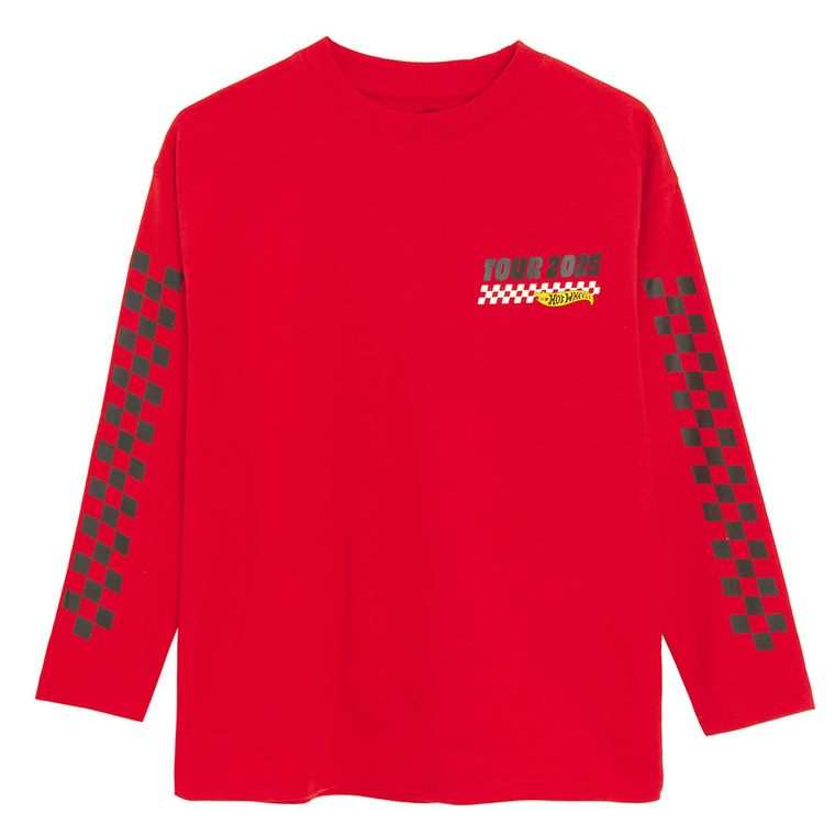 Cool Club, Bluza cu maneca lunga pentru baieti, rosu, imprimeu Hot Wheels