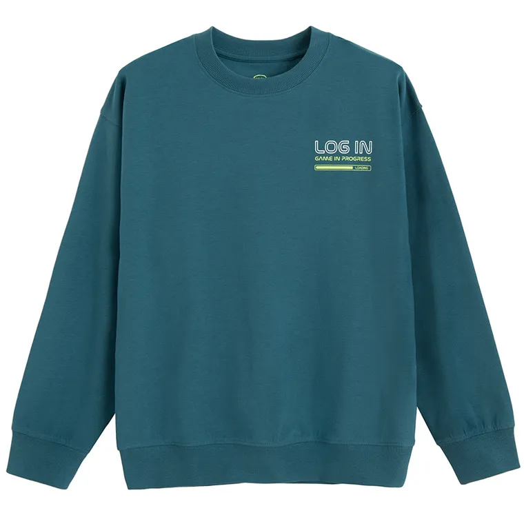 Cool Club, Bluza cu maneca lunga pentru baieti, verde inchis