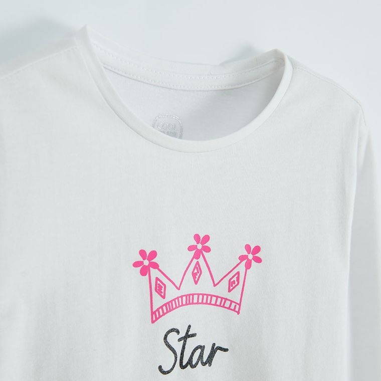 Cool Club, Bluza cu maneca lunga pentru fete, alb