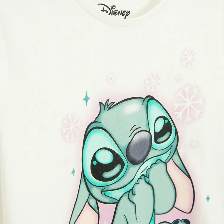 Cool Club, Bluza cu maneca lunga pentru fete, alb, imprimeu Lilo si Stitch