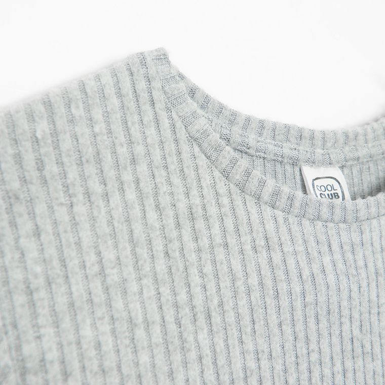 Cool Club, Bluza cu maneca lunga pentru fete, din tricot, gri