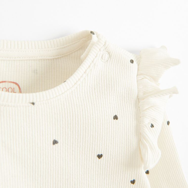 Cool Club, Bluza cu maneca lunga pentru fete, din tricot striat, alb