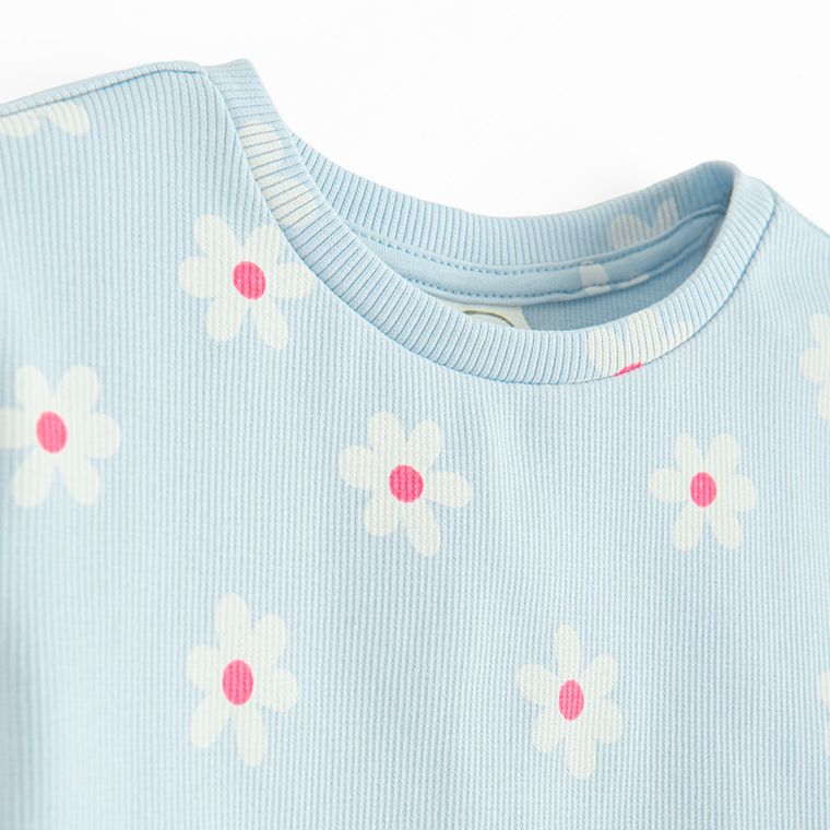 Cool Club, Bluza cu maneca lunga pentru fete, din tricot striat, albastru