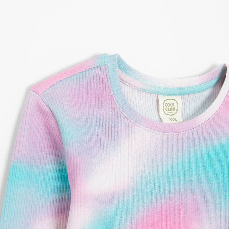 Cool Club, Bluza cu maneca lunga pentru fete, din tricot striat, mix