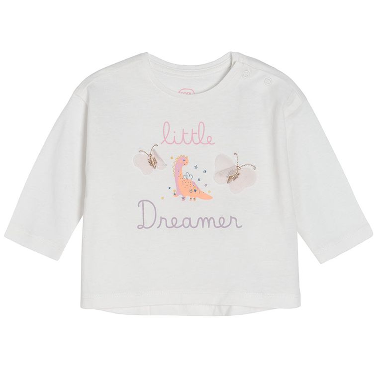 Cool Club, Bluza cu maneca lunga pentru fete, ecru