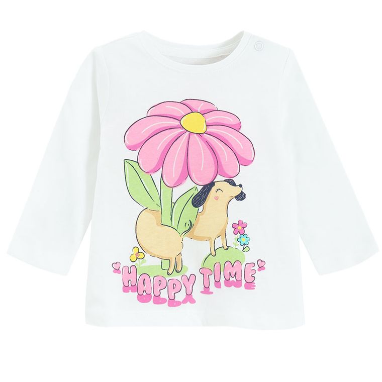 Cool Club, Bluza cu maneca lunga pentru fete, ecru