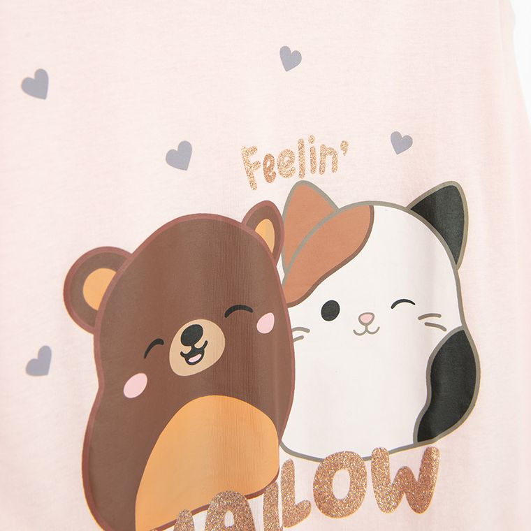 Cool Club, Bluza cu maneca lunga pentru fete, roz, imprimeu Squishmallows