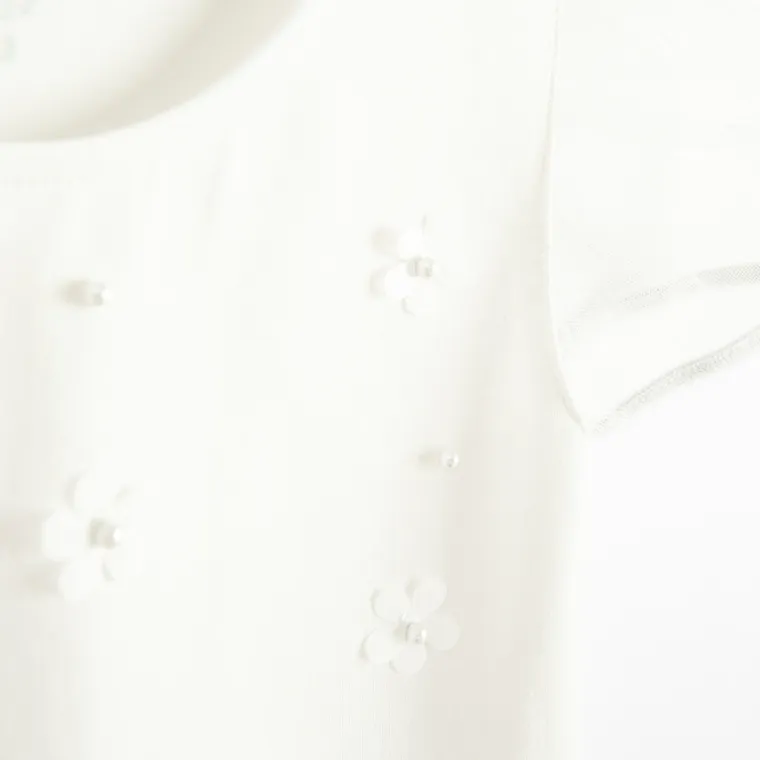 Cool Club, Bluza cu maneca scurta pentru fete, alb