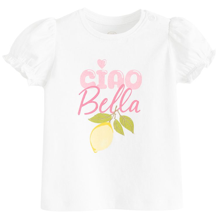 Cool Club, Bluza cu maneca scurta pentru fete, alb