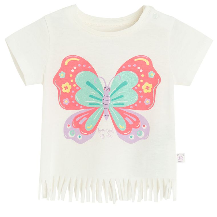 Cool Club, Bluza cu maneca scurta pentru fete, ecru