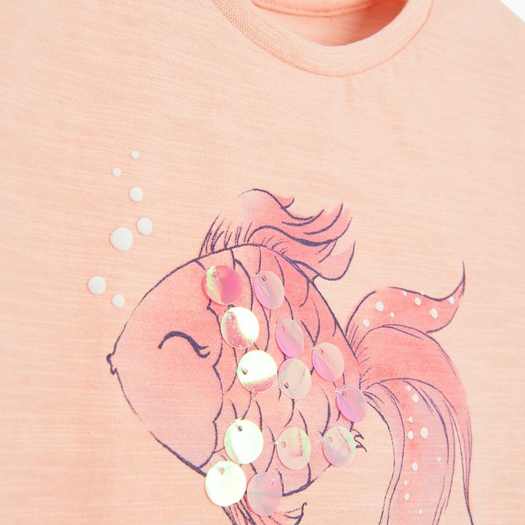 Cool Club, Bluza cu maneca scurta pentru fete, piersica