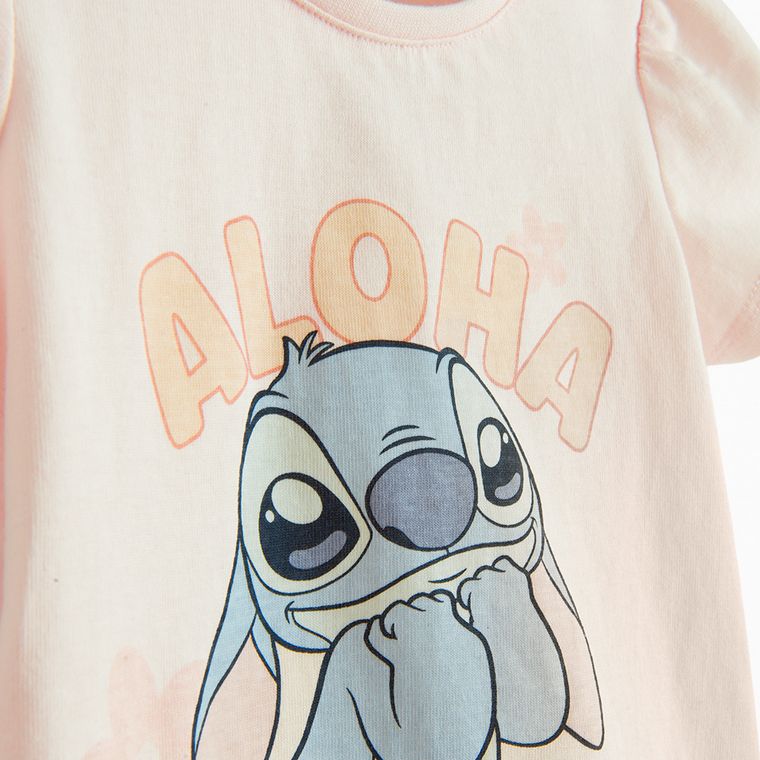 Cool Club, Bluza cu maneca scurta pentru fete, roz, imprimeu Lilo si Stitch