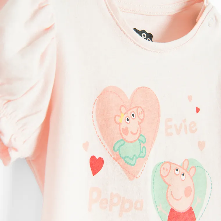 Cool Club, Bluza cu maneca scurta pentru fete, roz, imprimeu Peppa Pig