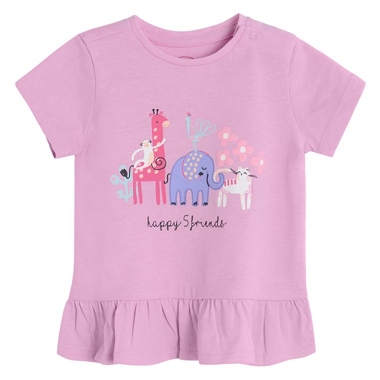 Cool Club, Bluza cu maneca scurta pentru fete, roz, set, 2 buc.