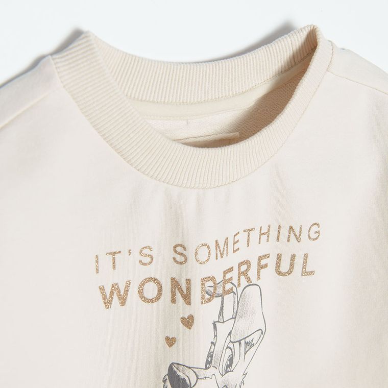 Cool Club, Bluza pentru fete, bej, imprimeu Doamna si Vagabondul,