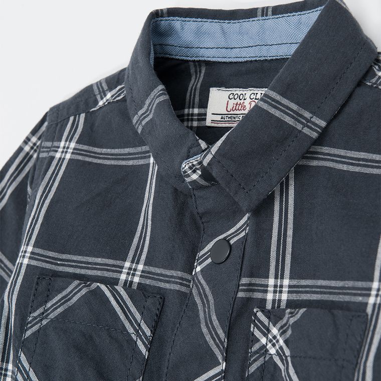 Cool Club, Body -camasa cu maneca lunga pentru baieti, bleumarin, in carouri